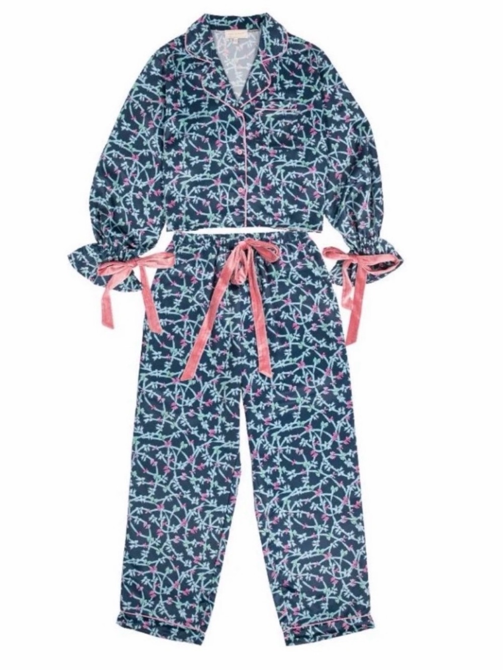 Simply southern NWT satin long sleeve/ pant night set L